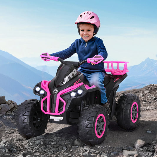 Rigo Kids Ride On Car ATV Quad Motorbike Storage Rack Electric Toys 12V Pink - ToyChest.au