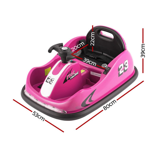 Rigo Kids Ride On Car Bumper Kart 6V Electric Toys Cars Remote Control Pink - ToyChest.au