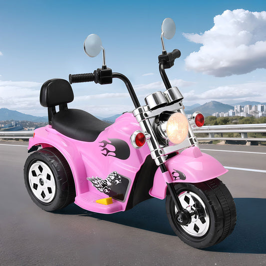 Rigo Kids Ride On Car Motorcycle Motorbike Electric Toys Horn Music 6V Pink - ToyChest.au