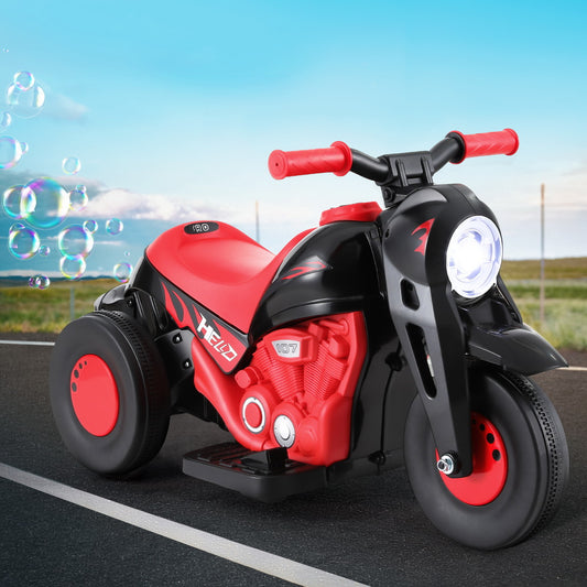 Rigo Kids Ride On Car Motorcycle Motorbike with Bubble Maker Electric Toy 6V Red - ToyChest.au