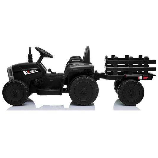 ROVO KIDS Electric Battery Operated Ride On Tractor Toy, Remote Control, Black - ToyChest.au