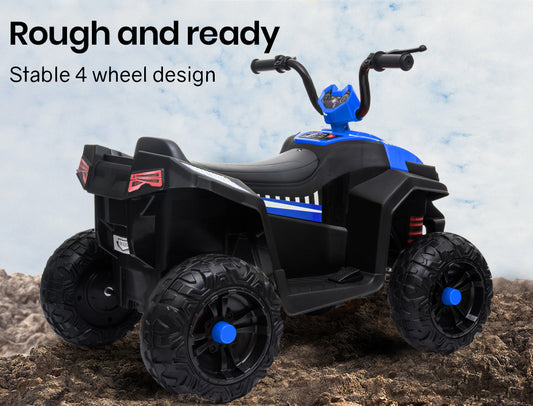 ROVO KIDS Electric Ride On ATV Quad Bike Battery Powered, Black and Blue - ToyChest.au