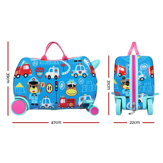 Wanderlite 17" Kids Ride On Luggage Children Suitcase Trolley Travel Car - ToyChest.au
