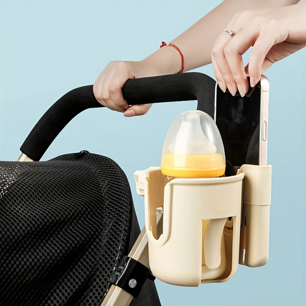 Vibe Geeks Convenient 2-in-1 Stroller Cup and Phone Holder for On-the-go Parenting - Black