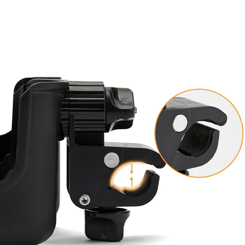 Vibe Geeks Convenient 2-in-1 Stroller Cup and Phone Holder for On-the-go Parenting - Black
