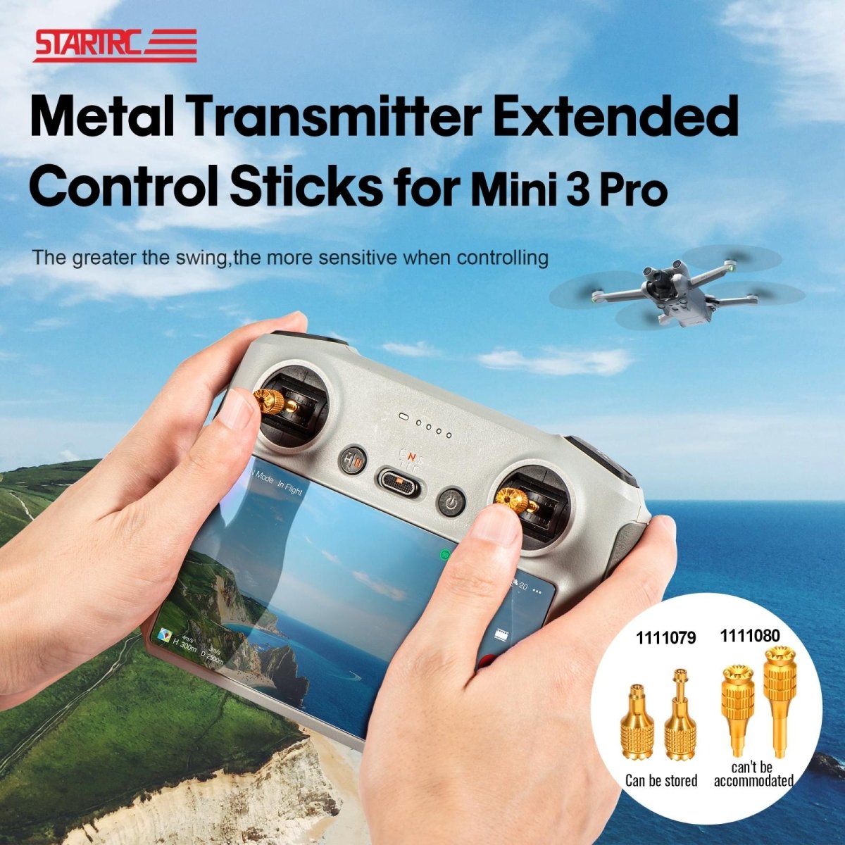 Adjustable Detachable Rocker Joystick For Dji Mini 3 Pro Remote