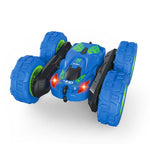 Blue Stunt Tumbling Car Toy With 2.4Ghz Remote Control