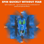Blue Stunt Tumbling Car Toy With 2.4Ghz Remote Control