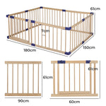 BoPeep Kids Playpen Wooden Baby Safety Large