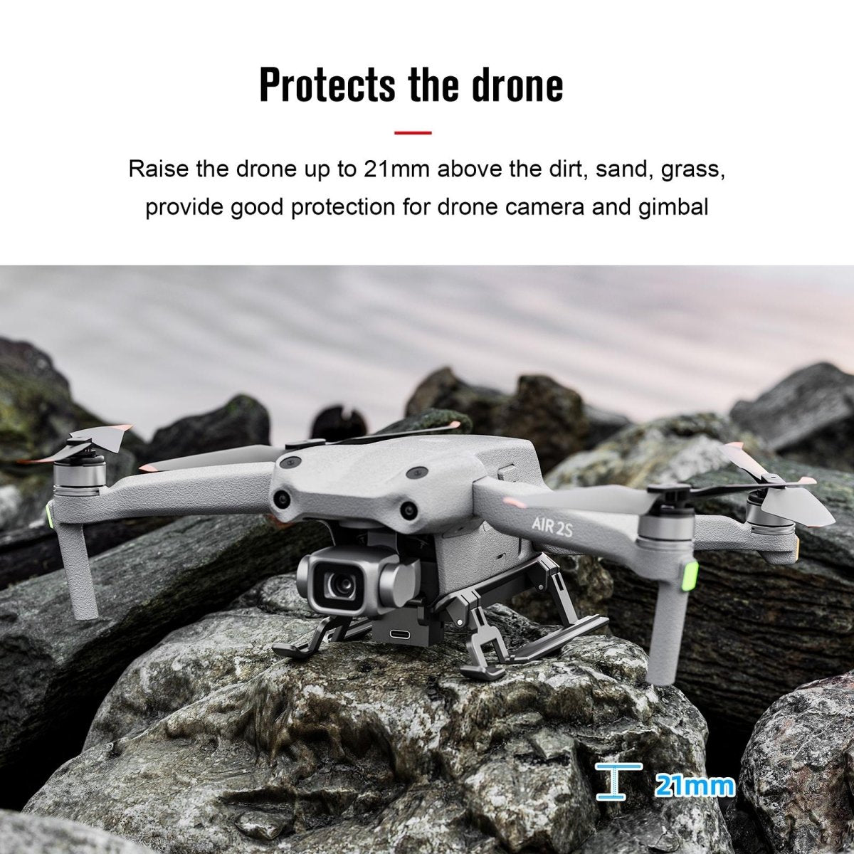 Foldable Landing Gear For Dji Air 2S - Anti - Fall & Heightened