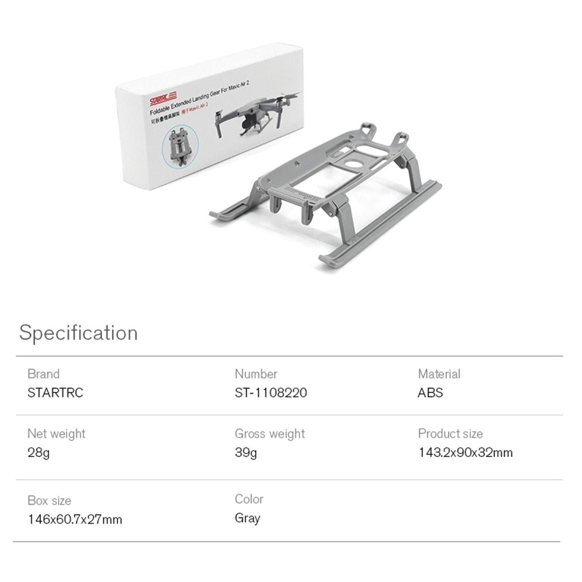 Heightened Landing Gear For Dji Mavic Air 2 / 2S - Anti - Fall & Anti - Dirt