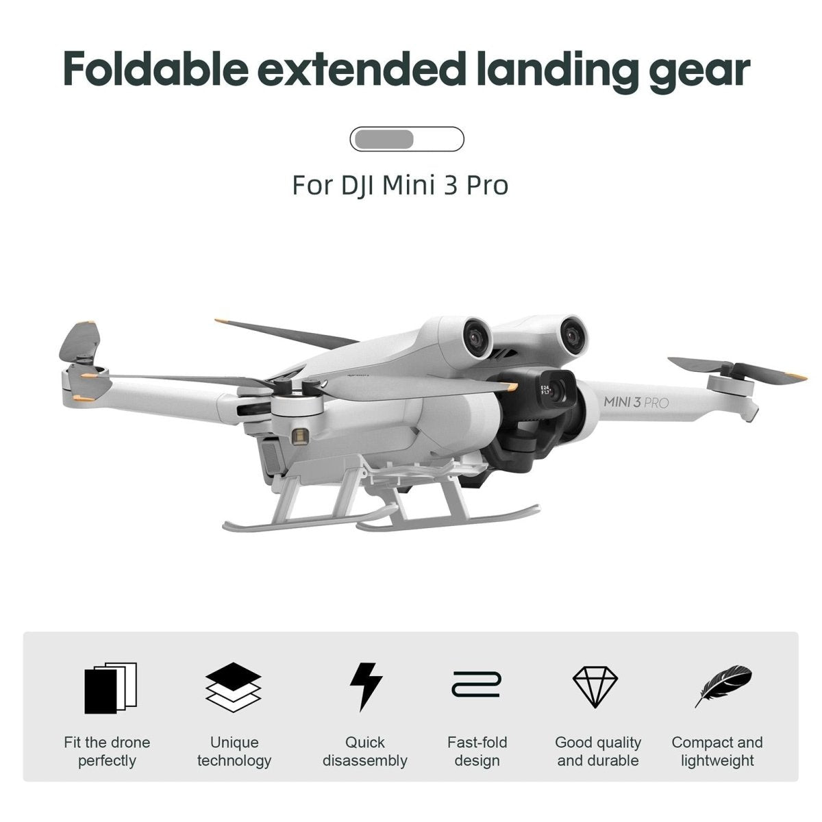 Heightened Landing Gear For Dji Mini 3 Pro - Anti - Fall Anti - Dirt Folding