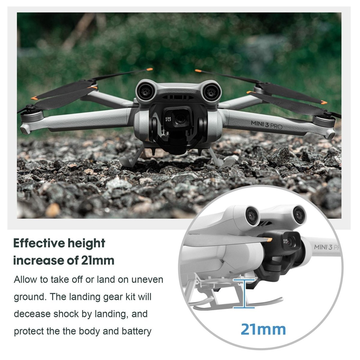Heightened Landing Gear For Dji Mini 3 Pro - Anti - Fall Anti - Dirt Folding