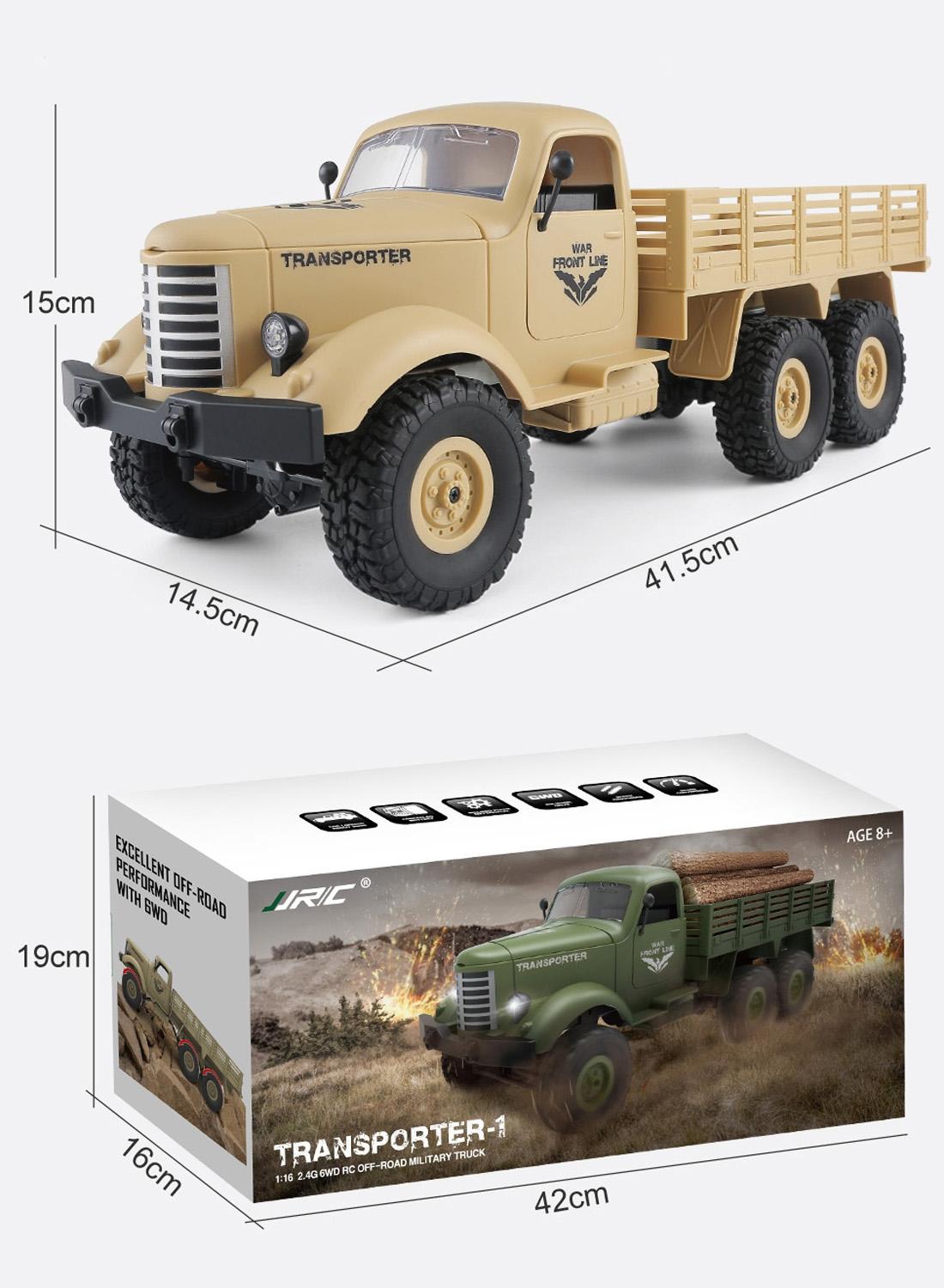 Mini 2.4Ghz Rc 6Wd Tracked Military Truck - Army Green