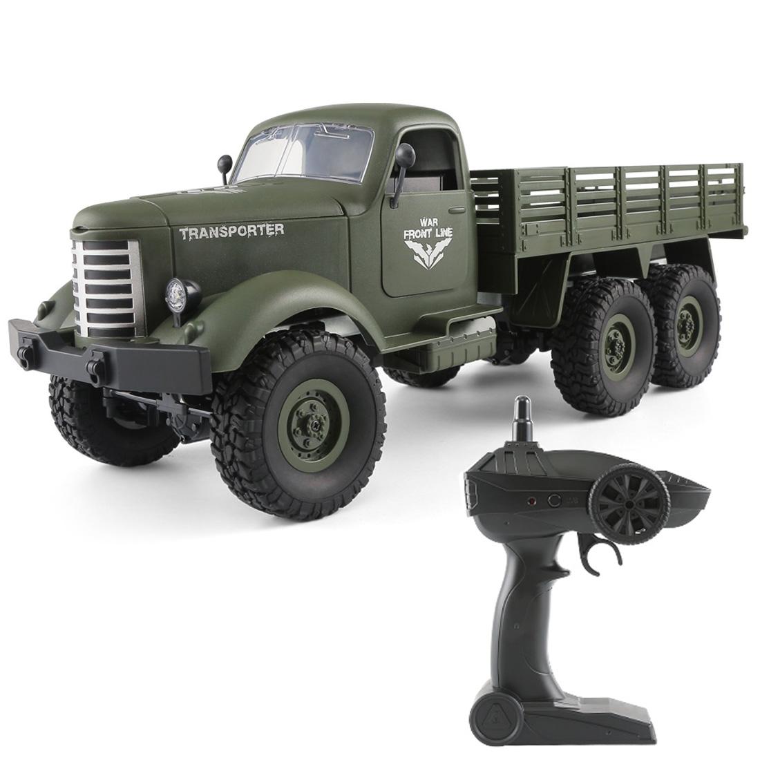 Mini 2.4Ghz Rc 6Wd Tracked Military Truck - Army Green