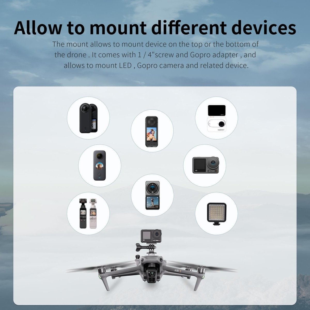 Night Navigation Light Speaker Mount For Dji Air 3 Expansion