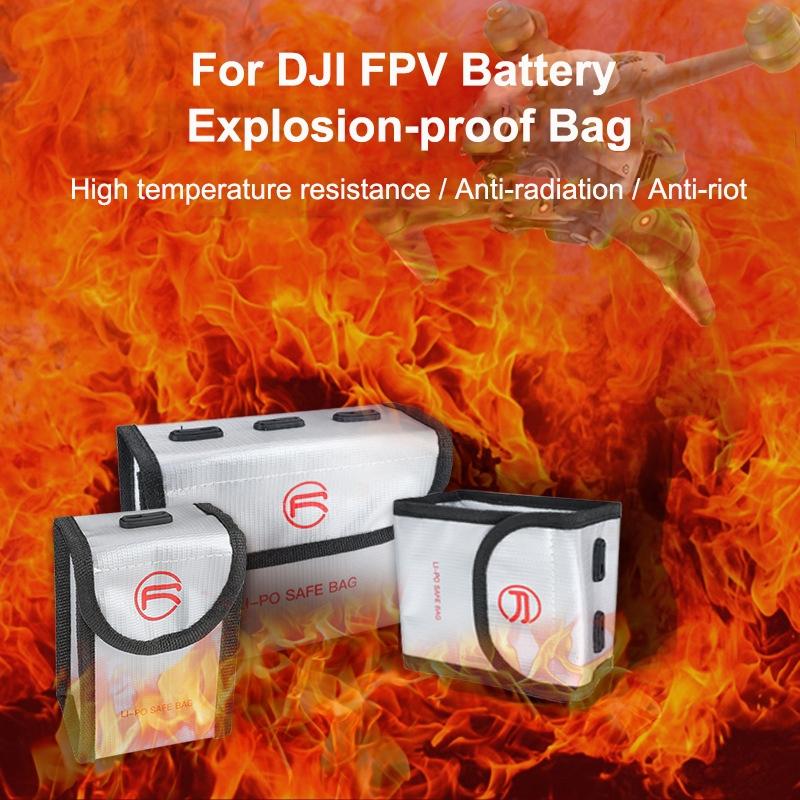 Securely Store 2 Li - Po Batteries For Dji Fpv Combo With Explosion - Proof Bag