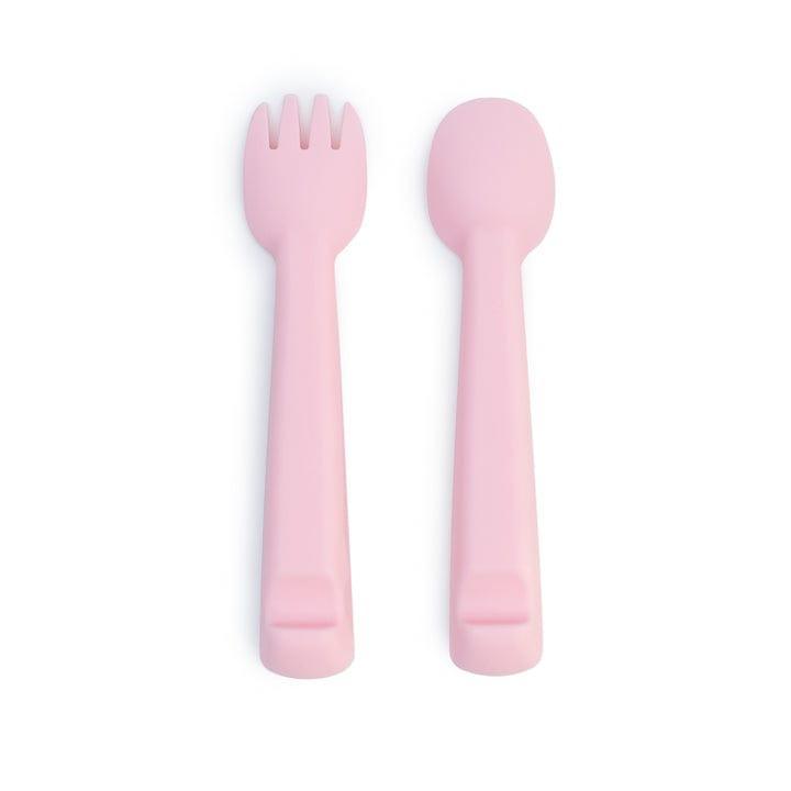 We Might Be Tiny Feedie Fork Spoon Set - Powder Pink - '0735850225470 Toy Chest Australia 1